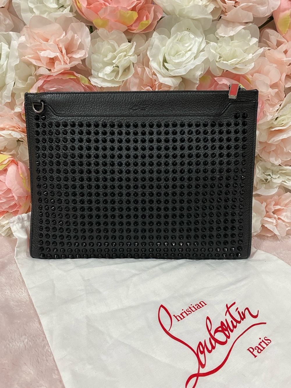 Christian Louboutin Black Studded Skypouch